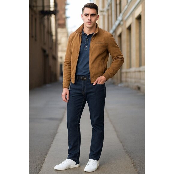 Six Lincoln New York MENs Slim Fit Jeans Size 32 Dark Wash Denim Casual Pants - Picture 11 of 12